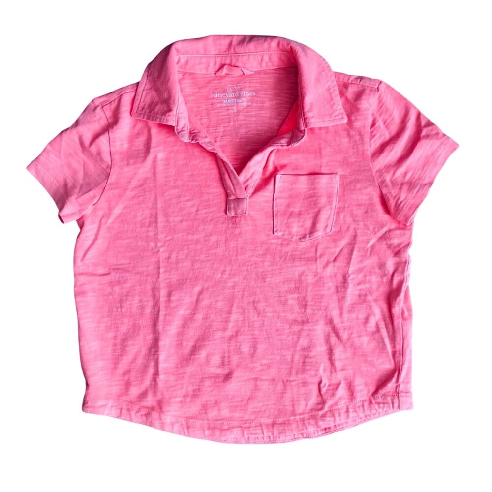 Vineyard Vines SurfTee Polo Shirt Cotton Fluorescent Orange Boy’s Size S (7/8)